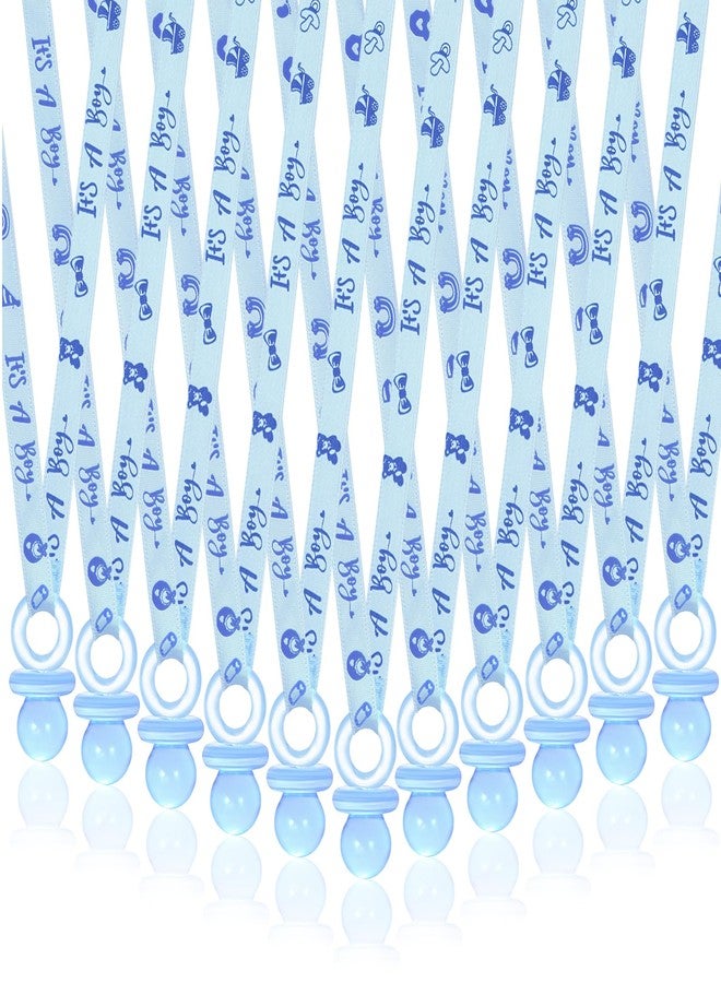 ZYFLSQ 36 Pieces Baby Shower Pacifiers Necklace, Cute Acrylic Pacifier Necklaces for Baby Shower Games Boy Charm, Party Favors, Decorations DIY, Gender Reveal Table Scatter(Blue) - Image 1
